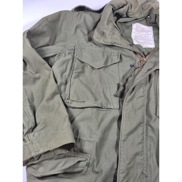 Vintage 80s Alpha Industries Green M65 Cold Weather Field Coat Men's Size SM R - Picture 3 of 8